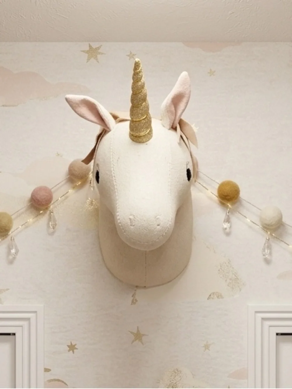 Pillowfort Cream and Pink Unicorn Wall Hook